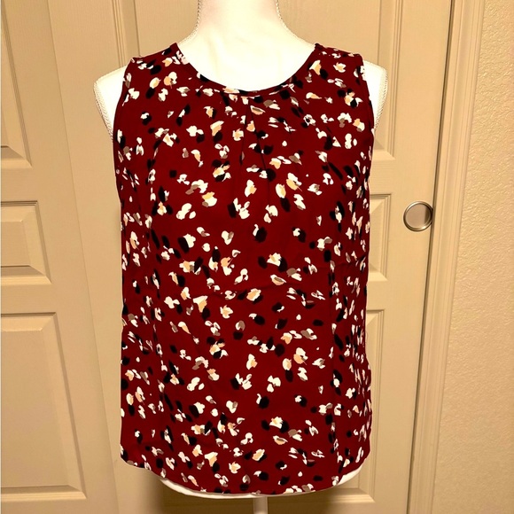 Samefar Womens Tank Top Pleated Crewneck Casual Loose Chiffon Blouses Size S NWT - Picture 3 of 8